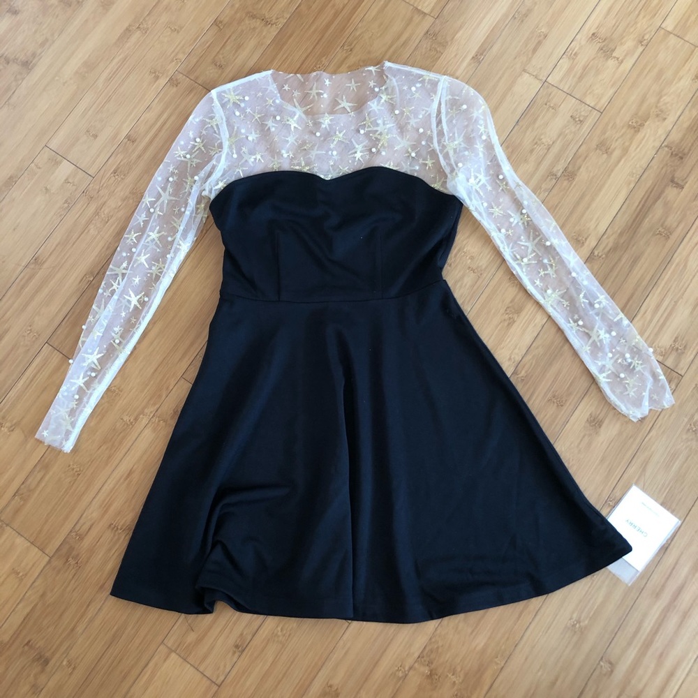 Women’s black sheer mesh dress